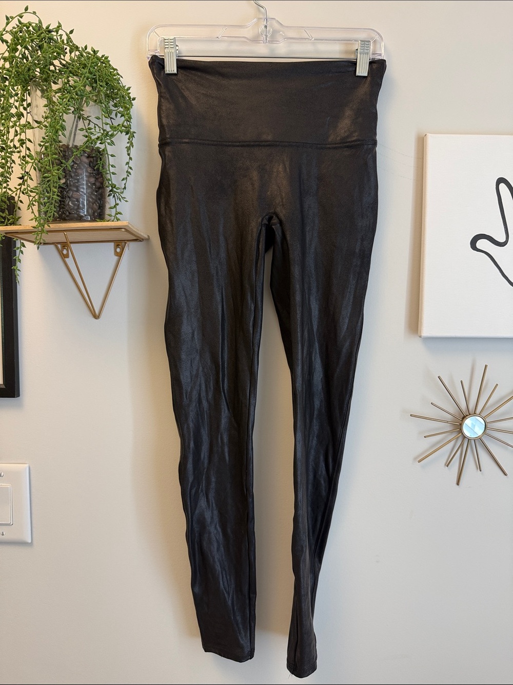Spanx High-Waist Black Faux-Leather Leggings